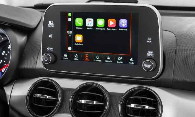 Sistema de informação e entretenimento traz aplicativos(foto: Fiat/Divulgação) Sistema de informação e entretenimento traz aplicativos(foto: Fiat/Divulgação)