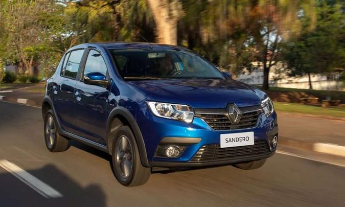 Principal mudança na dianteira do Sandero é o para-choque(foto: Renault/Divulgação) Principal mudança na dianteira do Sandero é o para-choque(foto: Renault/Divulgação)