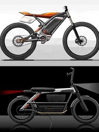 ...alguns com design futurista, mas que lembram mais uma bicicleta(foto: Harley-Davidson/Divulgação) ...alguns com design futurista, mas que lembram mais uma bicicleta(foto: Harley-Davidson/Divulgação)