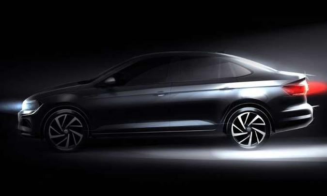 Teaser do Virtus divulgado pela Volkswagen(foto: Volkswagen/Divulgação) Teaser do Virtus divulgado pela Volkswagen(foto: Volkswagen/Divulgação)