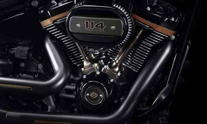 O motor, batizado de Milwaukee Eight 114, tem detalhes em bronze(foto: Harley-Davidson/Divulgação)