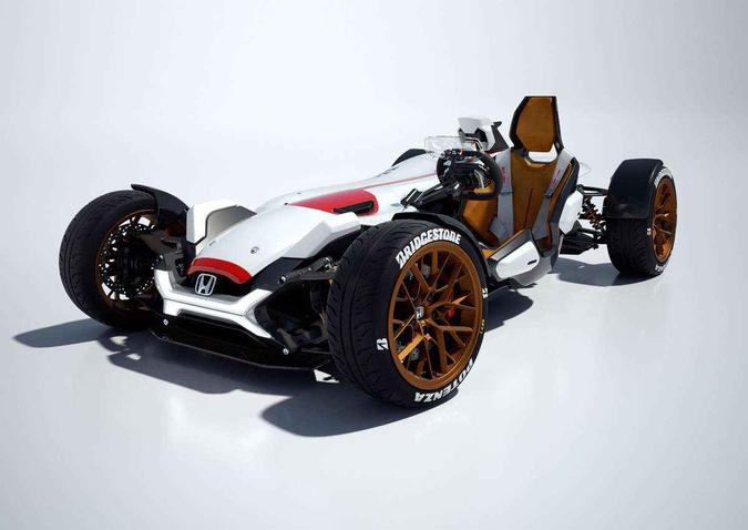 O 2&4 tem quatro rodas, mas o motor é de moto(foto: Honda/Divulgação ) O 2&4 tem quatro rodas, mas o motor é de moto(foto: Honda/Divulgação )