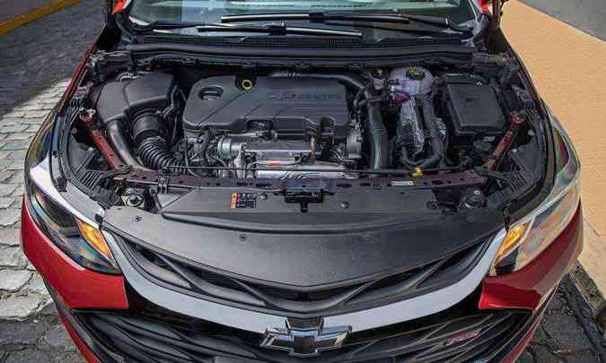 O motor 1.4 turbo tem potência máxima de 153cv e 24,5kgfm de torque(foto: Chevrolet/Divulgação)