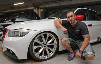 Dono da Recife Customs, David Gimenez, no Dia de Role.(foto: Roberto Ramos/ DP)