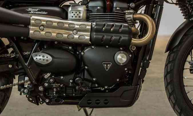 O motor de dois cilindros paralelos fornece 55cv de potncia(foto: Gustavo Epifnio/Triumph/Divulgao)