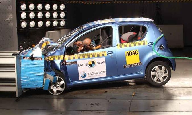 BYD F0 foi ainda pior: zero estrela para adulto e uma estrela para proteção infantil(foto: Latin NCap/Divulgaão) BYD F0 foi ainda pior: zero estrela para adulto e uma estrela para proteção infantil(foto: Latin NCap/Divulgaão)
