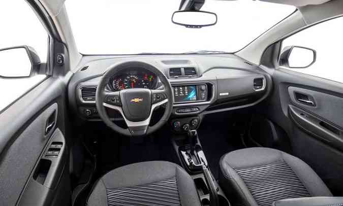 Chevrolet Spin Activ traz mudanças no acabamento internos, com bancos com revestimento híbrido(foto: Chevrolet/Divulgação)
