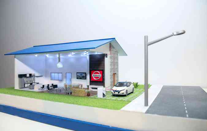 Plano da montadora  fazer com que os eltricos sejam fonte de energia at para as residncias(foto: Nissan / Divulgao)