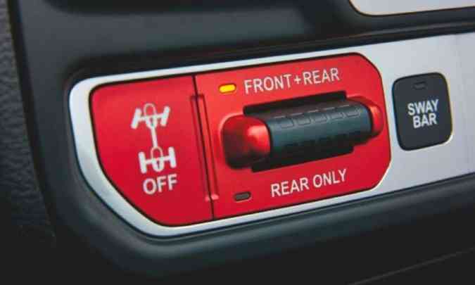O sistema de trao pode ser facilmente acionado por dispositivo no painel(foto: Jeep/Divulgao)