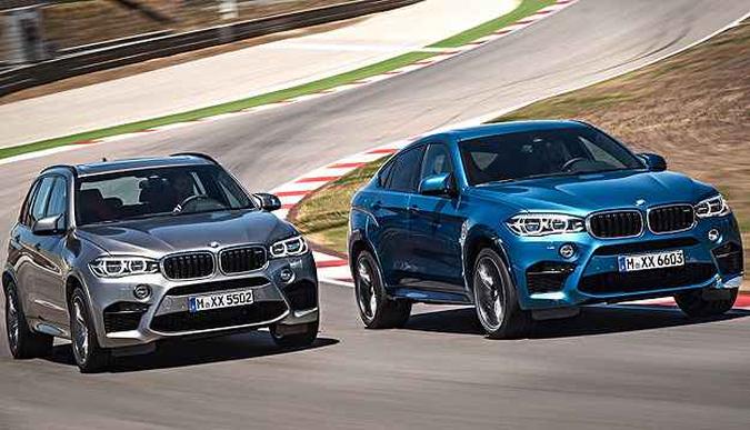 Novos BMW X5M (cinza) e X6M (azul) chegam ao Brasil em 2015(foto: BMW/Divulgação) Novos BMW X5M (cinza) e X6M (azul) chegam ao Brasil em 2015(foto: BMW/Divulgação)