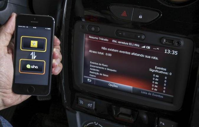Sistema inclui tela de oito polegadas sensível ao toque(foto: Renault/divulgação ) Sistema inclui tela de oito polegadas sensível ao toque(foto: Renault/divulgação )