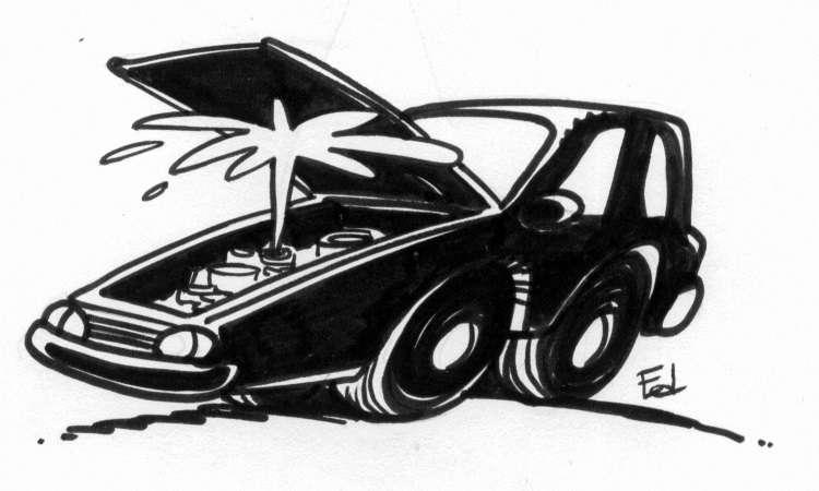 Si el conductor no cuida bien del coche, en el calor puede hervir e incluso fundir el motor - IlustraciÃ³n / Ed