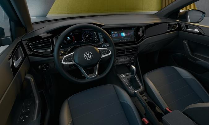 Destaque no interior é o sistema de infotainment VW Play, que permite download de aplicativos(foto: Volkswagen/Divulgação) Destaque no interior é o sistema de infotainment VW Play, que permite download de aplicativos(foto: Volkswagen/Divulgação)