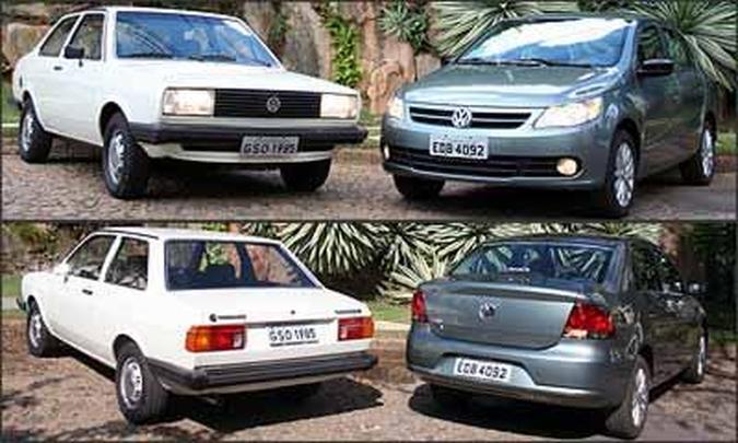 Estilos diferentes nas duas geraes: linhas retilneas predominam no modelos dos anos 80 e o atual tem traseira mais alta e arredondada(foto: Fotos: Marlos Ney Vidal/EM/D. A Press - 23/10/08)