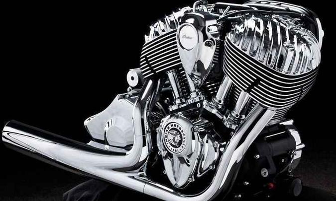 Motor de dois cilindros em V (V-Twin) tem muito torque(foto: Gustavo Epifânio/Indian/Divulgação) Motor de dois cilindros em V (V-Twin) tem muito torque(foto: Gustavo Epifânio/Indian/Divulgação)