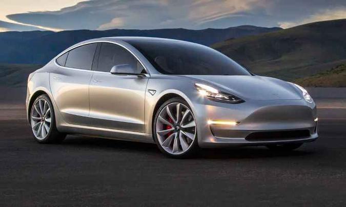 Model 3 chega ao Brasil em 2017(foto: Tesla/Divulgação) Model 3 chega ao Brasil em 2017(foto: Tesla/Divulgação)