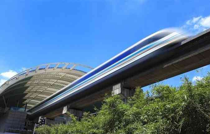 Para ativar o sistema maglev, o trem precisa antes atingir a velocidade inicial de 160 km/h(foto: Maglev/divulgao )