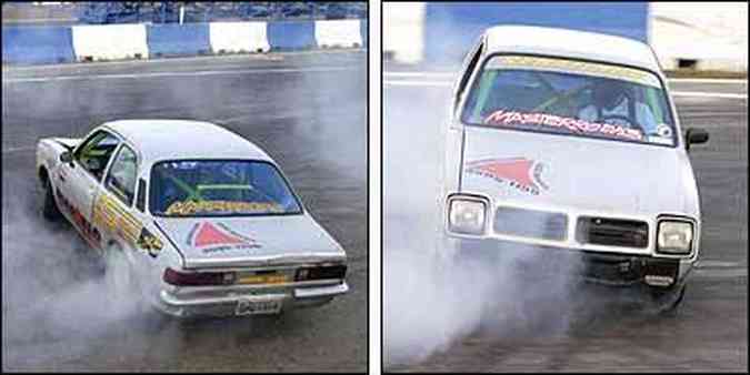 Movimento comea na rea de escape da pista e, quando a velocidade chega a 180 km/h, freio de estacionamento e acionado e o carro comea a rodar(foto: Fotos: Marcus Michelin)