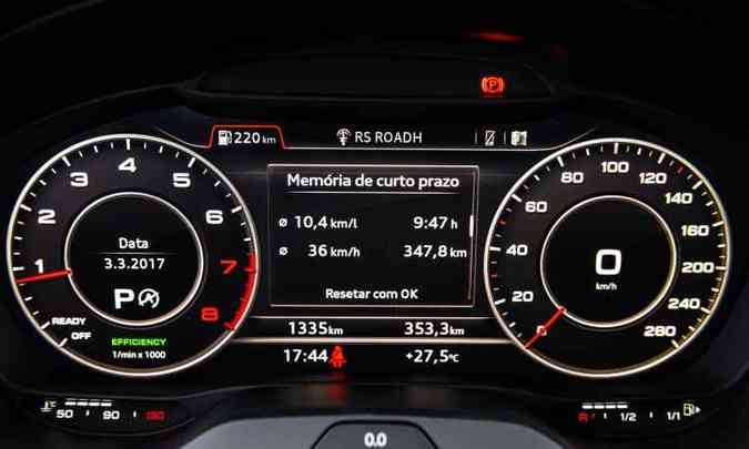 O motorista tem todas as informaes bem  sua frente, com instrumentos digitais(foto: Audi/Divulgao)