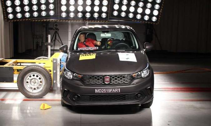 O Argo foi recentemente testado e representou seu irmão sedã, o Cronos(foto: Latin NCAP/Divulgação)) O Argo foi recentemente testado e representou seu irmão sedã, o Cronos(foto: Latin NCAP/Divulgação))