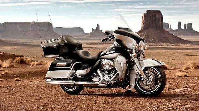 A Electra Glide Ultra Limited é apropriada para longas viagens A Electra Glide Ultra Limited é apropriada para longas viagens