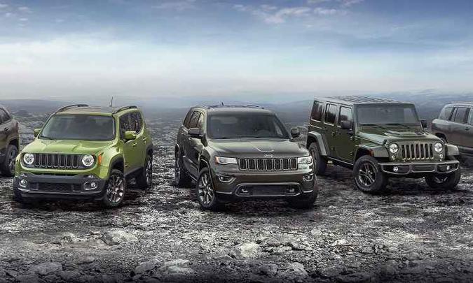 Grand Cherokee e Wrangler acompanham o Renegade (esq.) na linha(foto: Divulgação/Jeep) Grand Cherokee e Wrangler acompanham o Renegade (esq.) na linha(foto: Divulgação/Jeep)