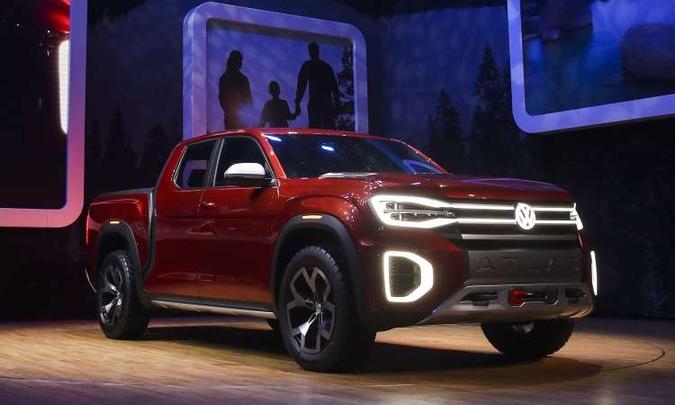 Volkswagen Atlas Tanoak Concept, picape com carroceria do tipo monobloco(foto: Drew Angerer/AFP) Volkswagen Atlas Tanoak Concept, picape com carroceria do tipo monobloco(foto: Drew Angerer/AFP)