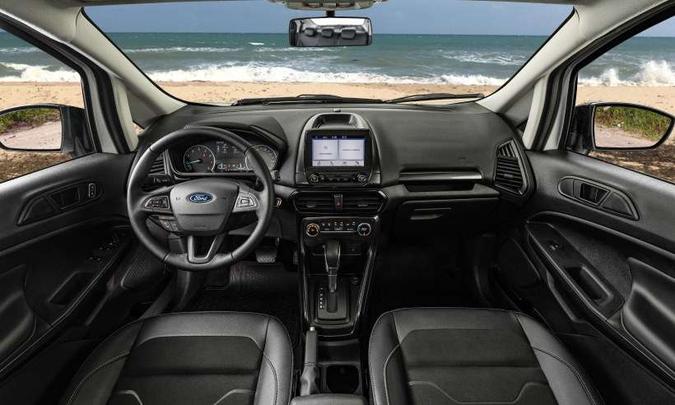 O interior não passou por grandes modificações e traz sistema multimídia Sync 2.5(foto: Ford/Divulgação) O interior não passou por grandes modificações e traz sistema multimídia Sync 2.5(foto: Ford/Divulgação)
