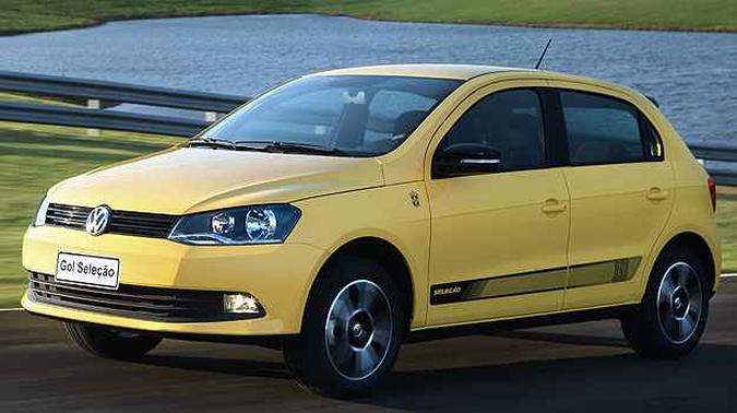 E uma das versões do Gol é justamente em homenagem ao Brasil...(foto: Volkswagen/Divulgação) E uma das versões do Gol é justamente em homenagem ao Brasil...(foto: Volkswagen/Divulgação)