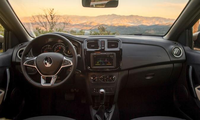 Interior do Renault Stepway, que 'finge' não ser Sandero(foto: Renault/Divulgação) Interior do Renault Stepway, que 'finge' não ser Sandero(foto: Renault/Divulgação)
