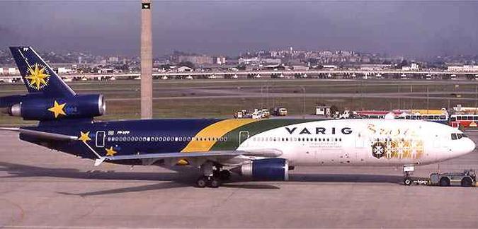MD11 da Varig que transportou a Seleção em 1998 para a França (foto: (Remi Dallot/Airliners.net/Reprodução)) MD11 da Varig que transportou a Seleção em 1998 para a França (foto: (Remi Dallot/Airliners.net/Reprodução))