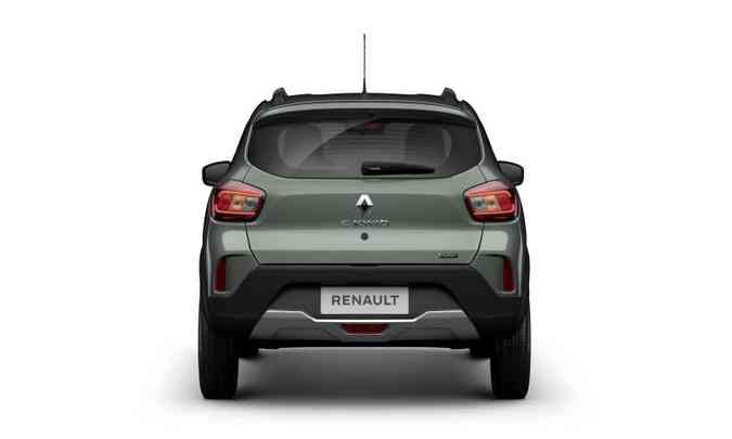 Na traseira, para-choque robusto e o nome E Kwid que reforça a identidade da versão(foto: Renault/Divulgação)